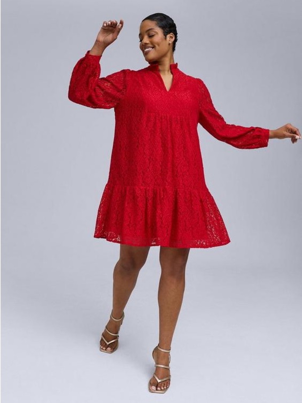 Torrid Belle Isle Red Lace Ruffle Collar Mini Dress - New - Size 14/16 (1)